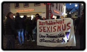 Feminism is Anti-Racist, against Demonstration against refugee rapist killer