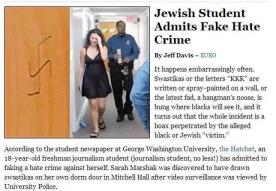 Jewish student admits fake hate crime
